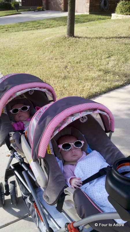 I picked up baby sunglasses for everyone not because they are precious, but because macular degeneration runs in my family and our peepers need protection!