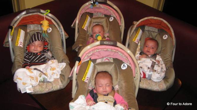 Everyone is ready to head home.  Here is what it looks like to have quads sitting on a restaurant table all together.