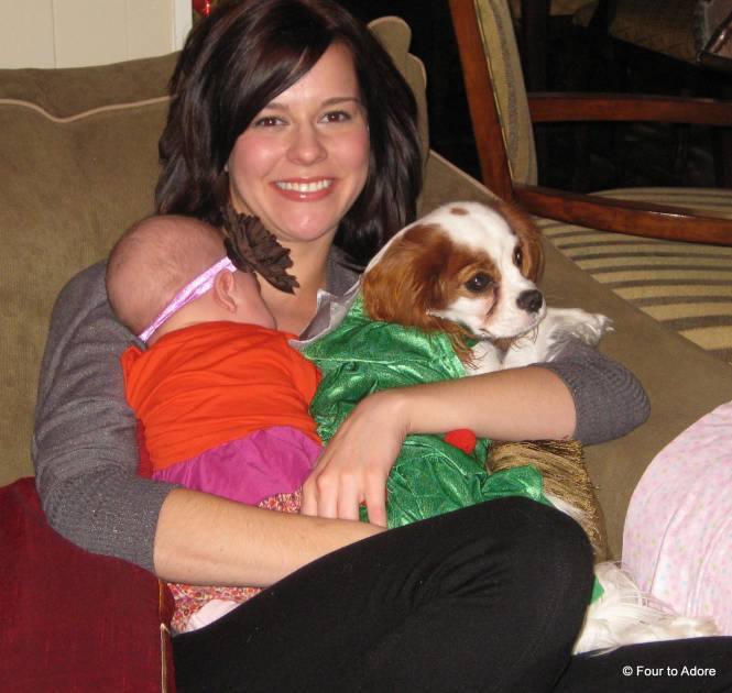 Aunt CiCi snuggled Sydney and Stella together.  