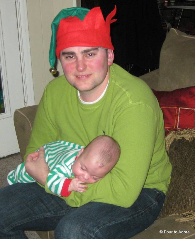 Sydney morphed into a very fussy girl in the evening.  Dad taught George how to "fly her" they way he used to do with my sister when she fussed.  It is no coincidence that Sydney looks so much like Courtney that we call her "mini Courtney".