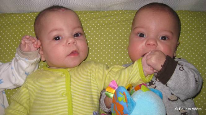 Mason always makes good use of his two hands.  He especially loves to grab a sibling's arm or hand.