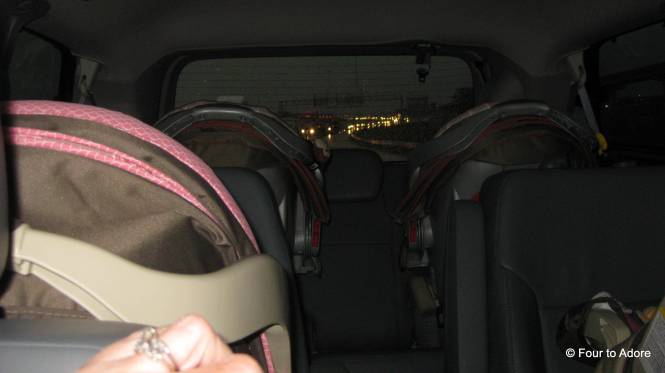 When we left the house, it was ptich black outside, but a sea of headlights and tailelights illuminated the highway.