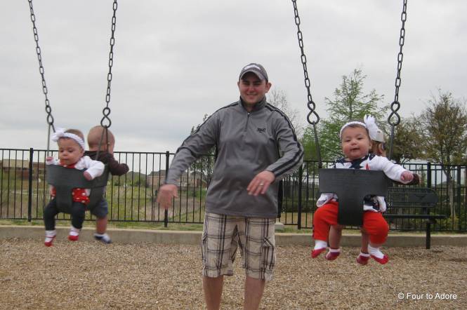 This is how quadruplets roll at the playground!