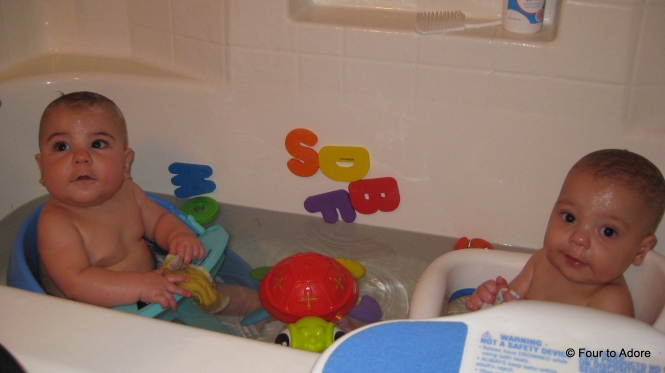 We used bath seats like this when they could sit up, but not with the buoyancy of water.