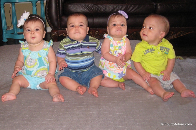 A little persistance and a fast finger finally captured all four babies sitting. 