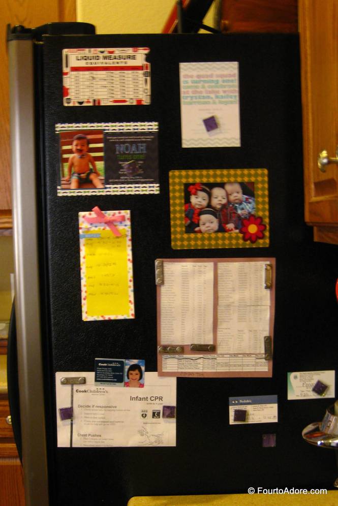 If you look carefully, you'll notice the two birthday invitations on our fridge right now.