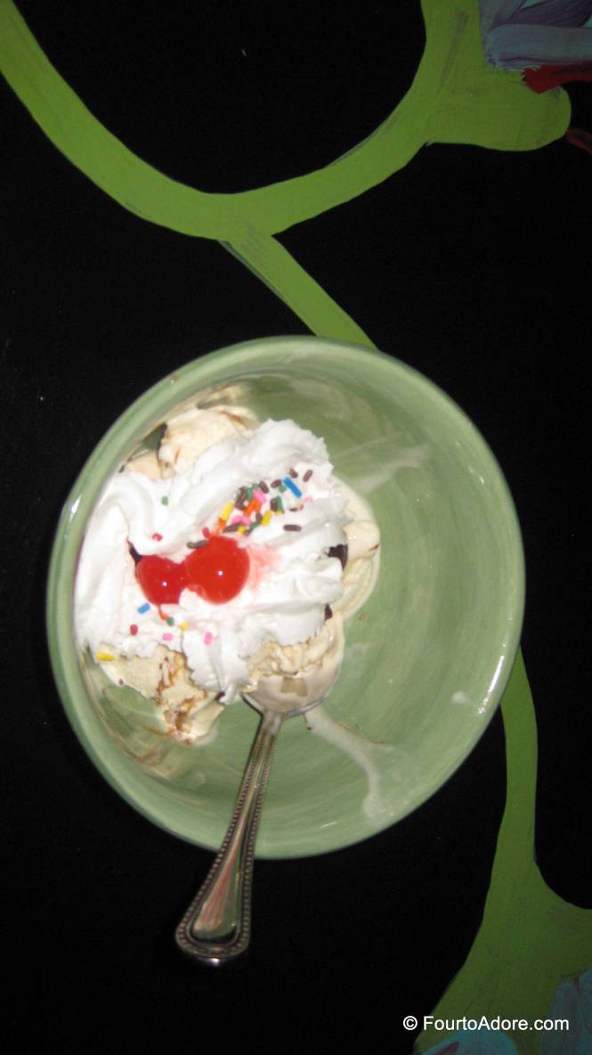 Oh how I love an ice cream sundae topped with a cherry and sprinkles of course!
