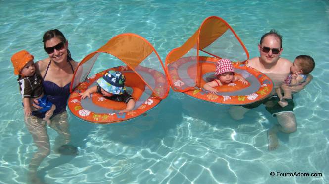 Family picture in the pool.