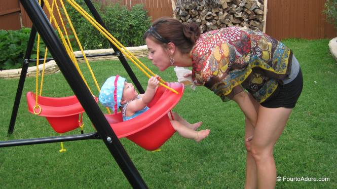 Swinging is even better when Aunt CiCi pushes.