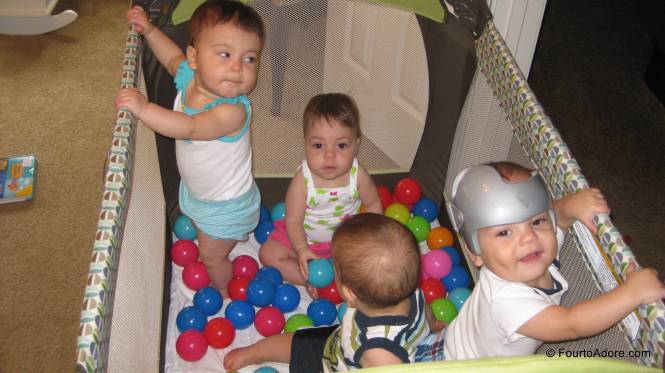 And then all four ended up in the ball pit together.