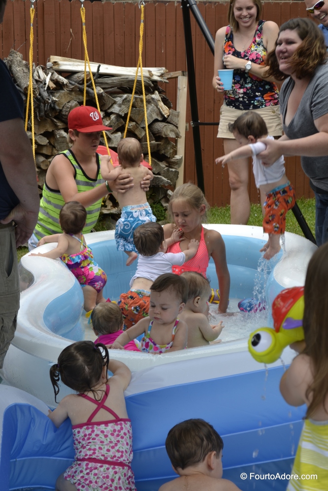 How many littles can you cram into an inflatable pool?  