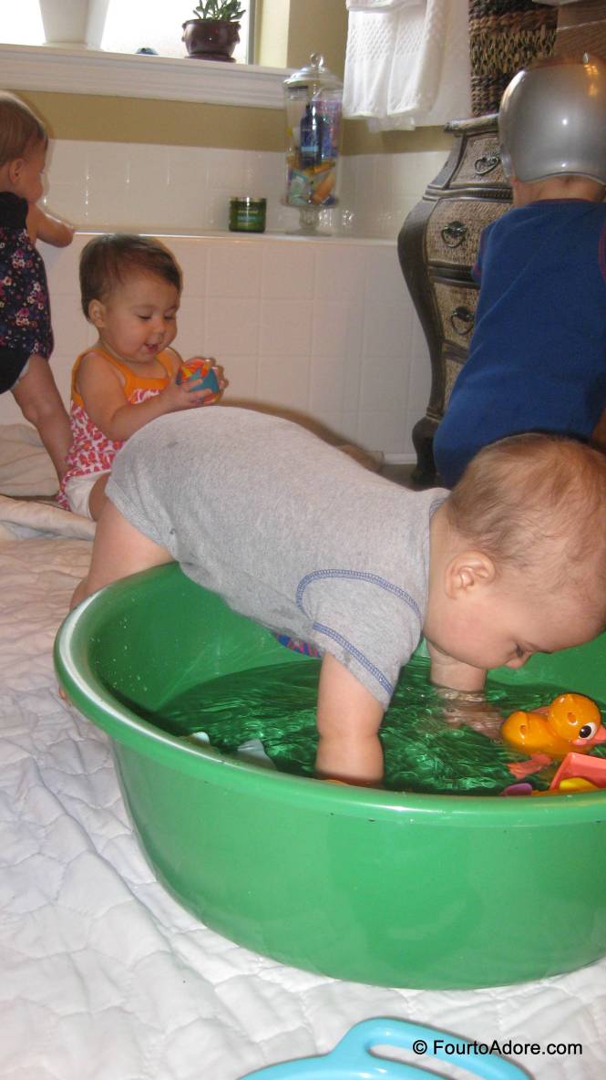 Harper was the only baby who wanted IN the water tub.
