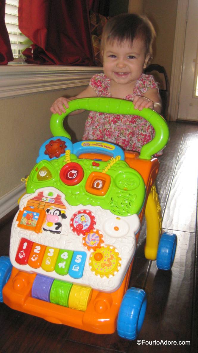 This is Rylin's favorite walker, but she also likes the shopping cart, activity table, and turtle.  