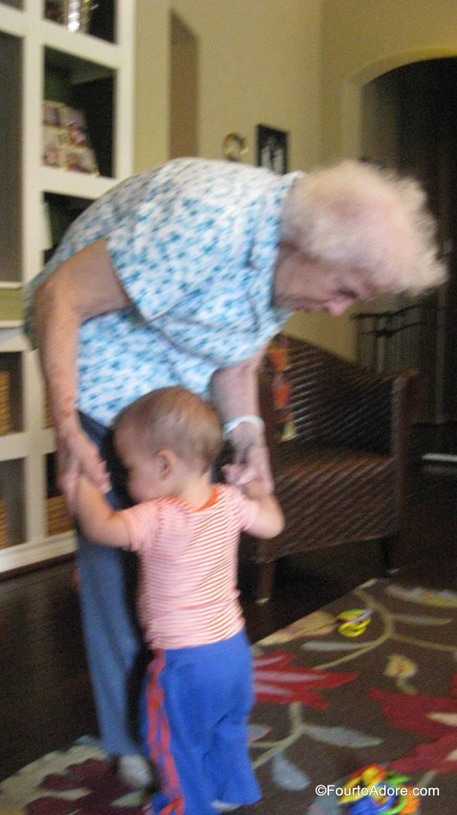 Even at 90, Granny helped Mason take steps.