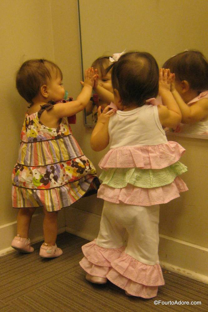 The girls were totally enamored with seeing their beautiful reflections staring back at them.
