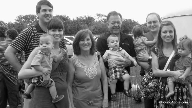 We were able to get one whole group shot of our family.