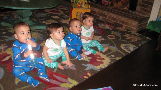 As I scurried around making sure our under the stairs closet was in order, the quads were oblivious.