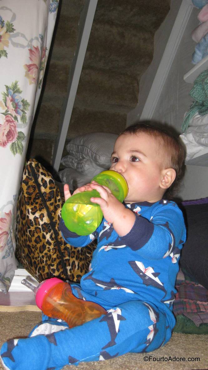 Harper abandoned watching the game so he could crawl into our bunker.