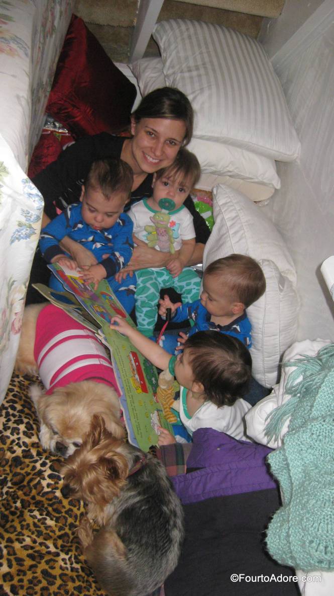 Yes, six people and two dogs fit snugly into our under the stairs closet.