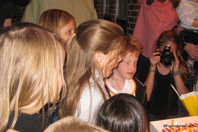 The quads enjoyed watching the birthday boy and girl blowing out candles.  