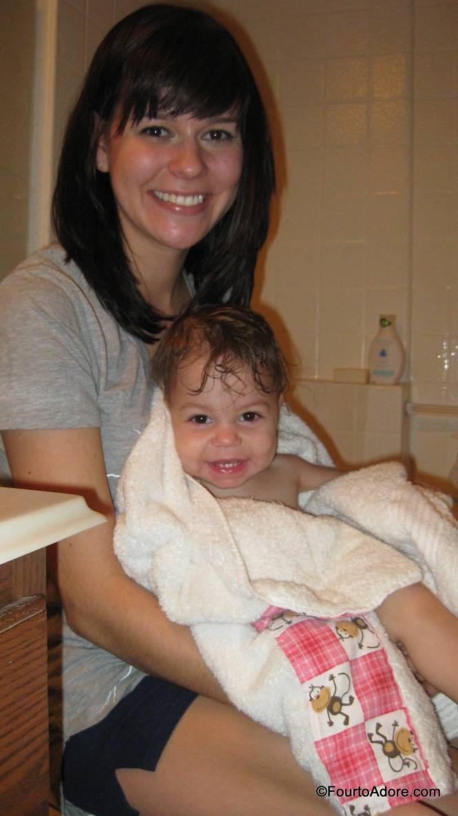 Sydney came out of her bath feeling refreshed and chipper.