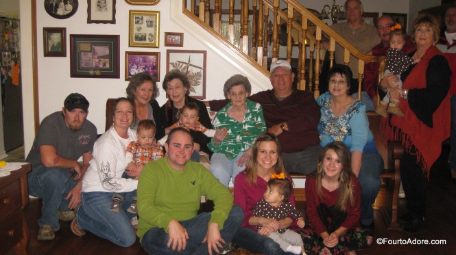 Family is always something we are thankful for, especially when raising quadruplets.  We celebrated Thanksgiving with George's extended family Sunday.  His 90 year old great aunts really seemed to enjoy meeting the newest multiples in the family.  We missed family gatherings last year due to lock down and it's nice being with extended family again.