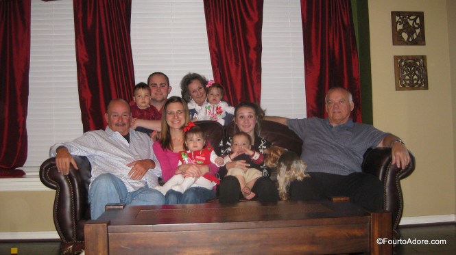 We unearthed our tripod from the back of our closet in order to take a group photo.  My camera took exactly one photo before the battery died.  At least we got this one!