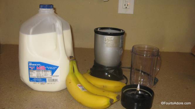 The Magic Bullet does a fabulous job of making banana milk shakes.  Usually, I just blend banana and milk, but I've also added Carnation Instant Breakfast for extra calories on days they don't eat well.