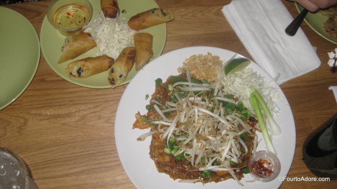 spring rolls and pad thai