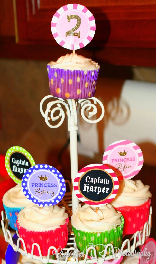 pirates and princess birthday cupcakes