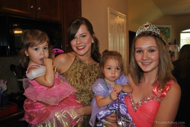 Wear old prom or bridesmaid dresses for a princess themed birthday party
