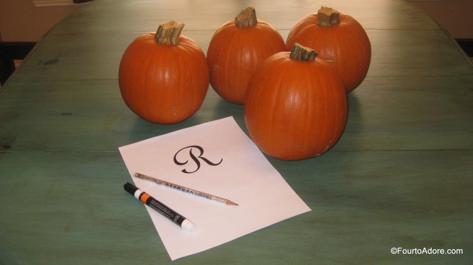 DIY monogrammed pumpkin