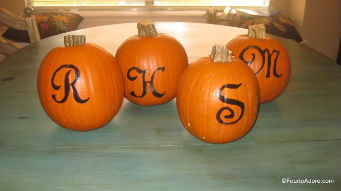 DIY Monogram pumpkins