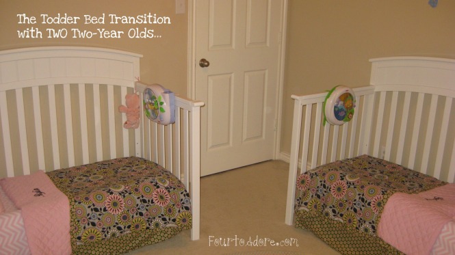 toddler bed transtion with twin girls