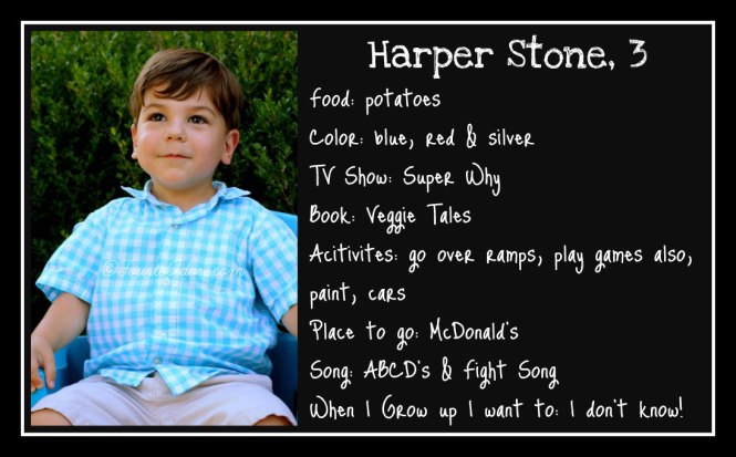 Harper age 3 interview