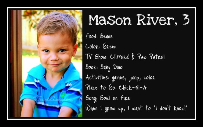 Mason age 3 interview